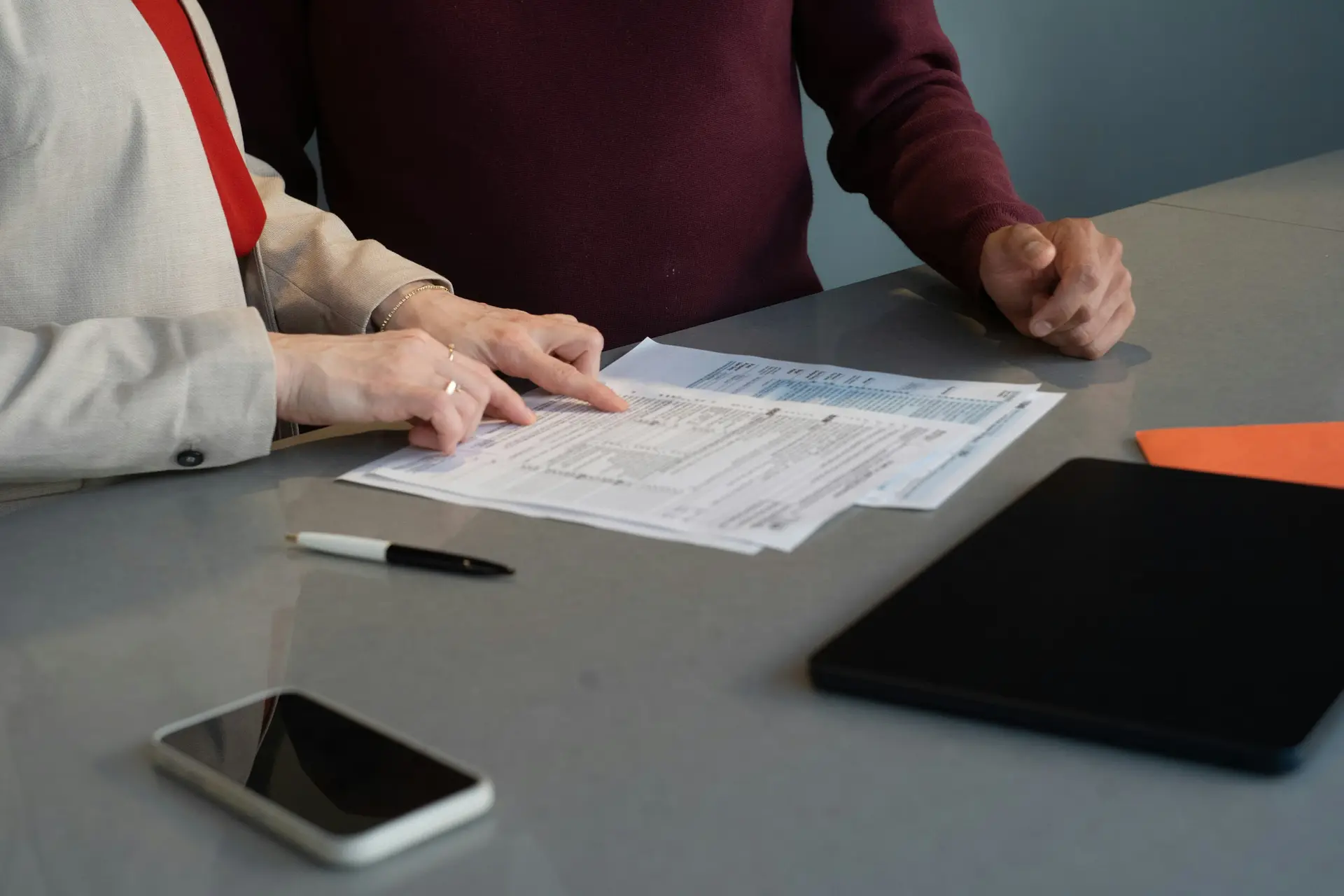 Documents de travail sur un bureau